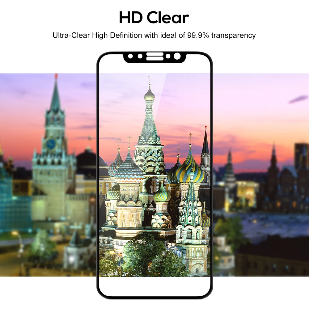 Для iPhone Xs Max защита экрана TOPK закаленное стекло HD Прозрачная полная Защита для X