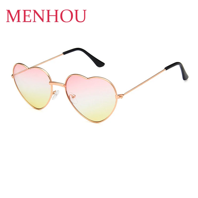 Женские винтажные солнцезащитные очки в форме сердца градиент цвета конфеты