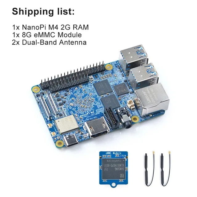 Bundle 5 NanoPi M4 2 ГБ/4 ГБ DDR3 Rockchip RK3399 SoC 2,4G и 5G двухдиапазонный WiFi, Поддержка Android 8,1 Ubuntu, AI и глубокого обучения - Цвет: Bundle 5