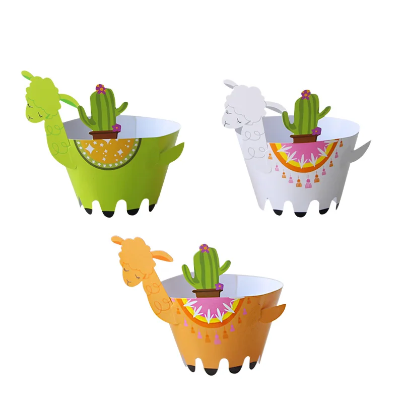 Llama вечерние украшения DIY Альпака обертки для кексов Торт Топперы дети пирожное для дня рождения торт Декор джунгли Вечерние