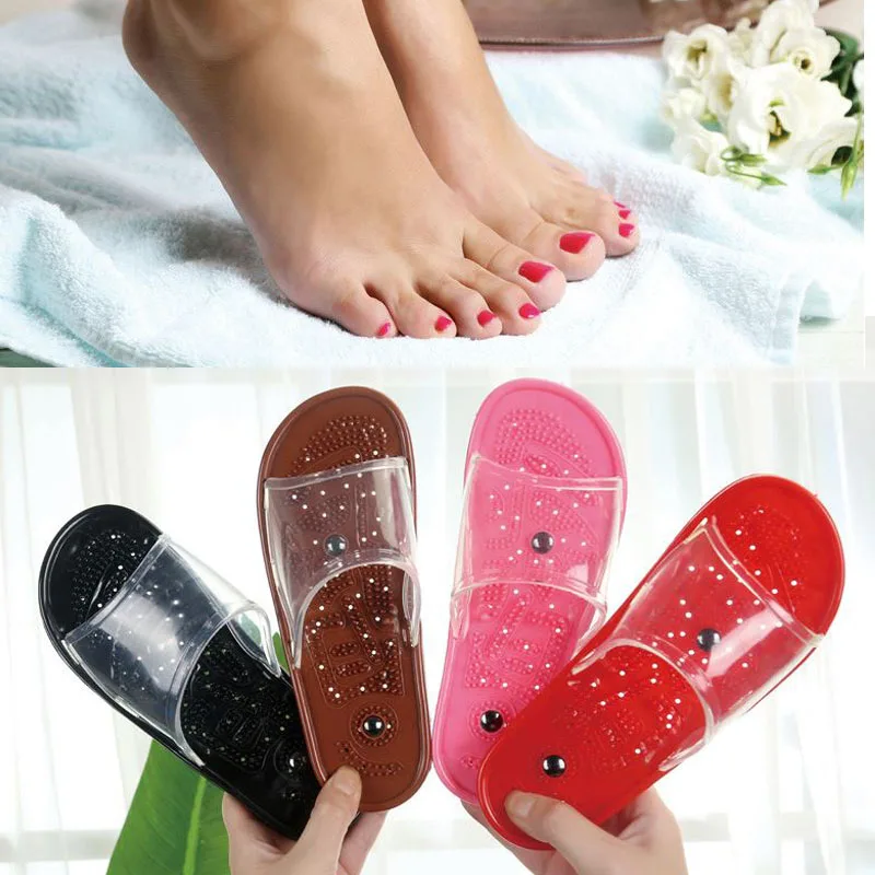 

Reflexology Foot Massage Slippers Detox Foot Magnets Relax Bath Non-slip Acupressure Slippers Summer Anti-Cellulite Massager