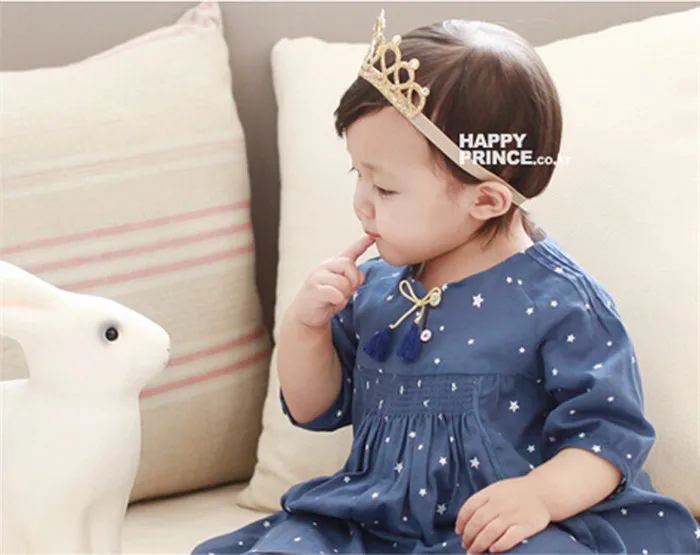 1 шт. повязка на голову для девочек эластичная малышей золотистая и серебристая