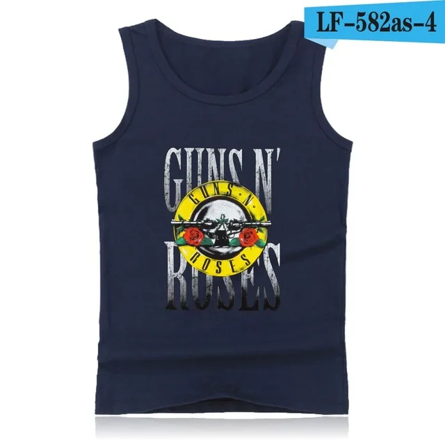 navy blue GUNS N ROSES, мужские майки, футболка, хип-хоп, для спортзала, жилет, модный, для бодибилдинга, майка, мужская, майка, одежда для фитнеса, пистолеты и розы - Цвет: navy blue