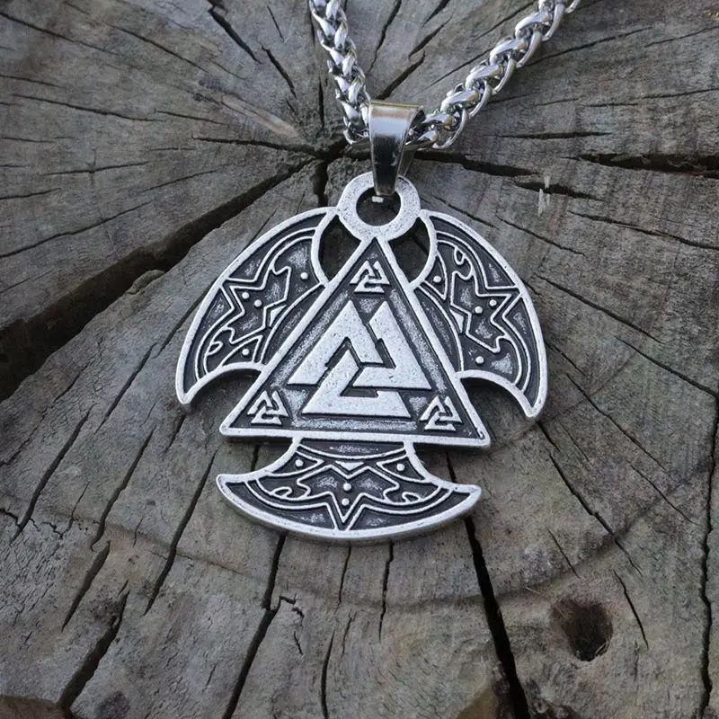 1 шт. скандинавский кулон с тройным топором в скандинавском стиле|viking valknut|collier