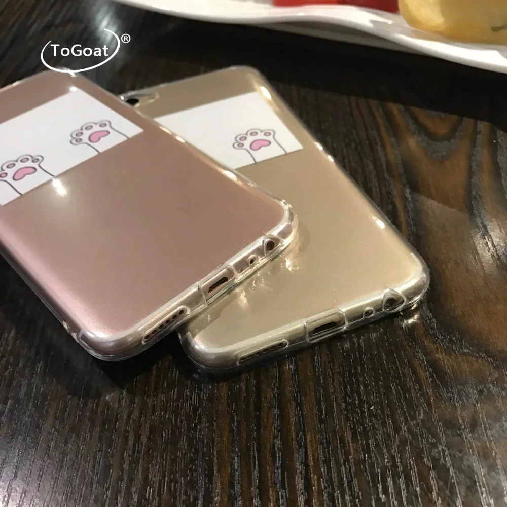 ToGoat Cute Kitty Paw Пушистые Мягкие Плюшевые Case Capa для iPhone 7 плюс Плюс 6 6s Cat След