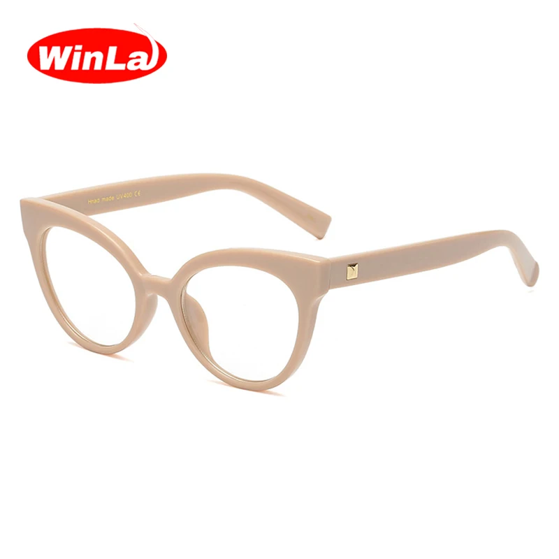 C5Pink Frame Winla модный бренд кошачий глаз очки рамка женские очки Рамка прозрачные линзы ретро очки высокое качество оптические очки WL8017 - Цвет оправы: C5Pink Frame