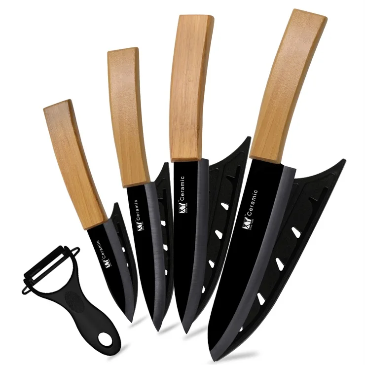 Bamboo H Black2 XYj кухонный нож керамический нож набор инструментов для приготовления пищи " 4" " дюймов+ Овощечистка белый и черный нож для очистки овощей фруктов кухонные инструменты - Цвет: Bamboo H Black2