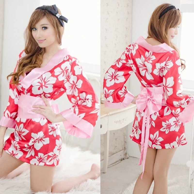 Сексуальное женское японское кимоно банное платье одежда для сна белье ролевых