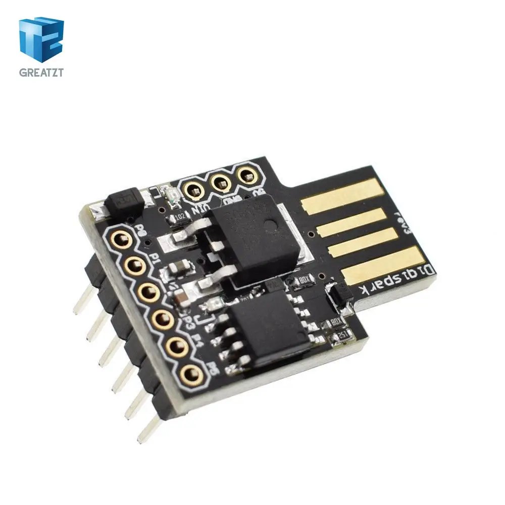 Подключаемая макетная плата для ATtiny13A/ATtiny25/ATtiny45/ATtiny85, программирующий модуль, разъем питания Micro Usb
