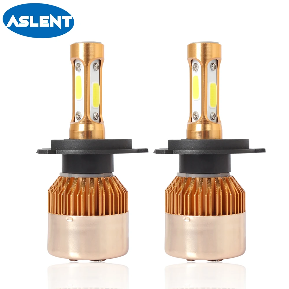 Aslent 3 стороннее освещение H7 светодиодный H4 HB3 9005 HB4 9006 72W фары для 8000LM 6500 к