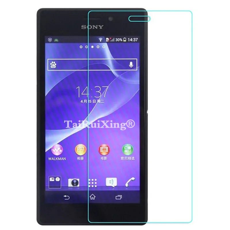 Защитное стекло закаленное 2.5D 0 26 мм 9H для Sony Xperia M2 S50H D2302 D2303 | Мобильные телефоны и