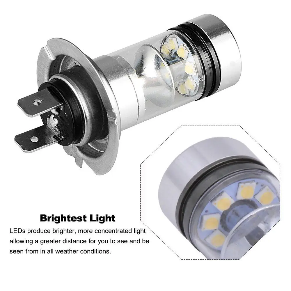 2 шт. супер яркий 12 V 10000 K холодный белый H7 100 W CREE чип светодиодный Противотуманные