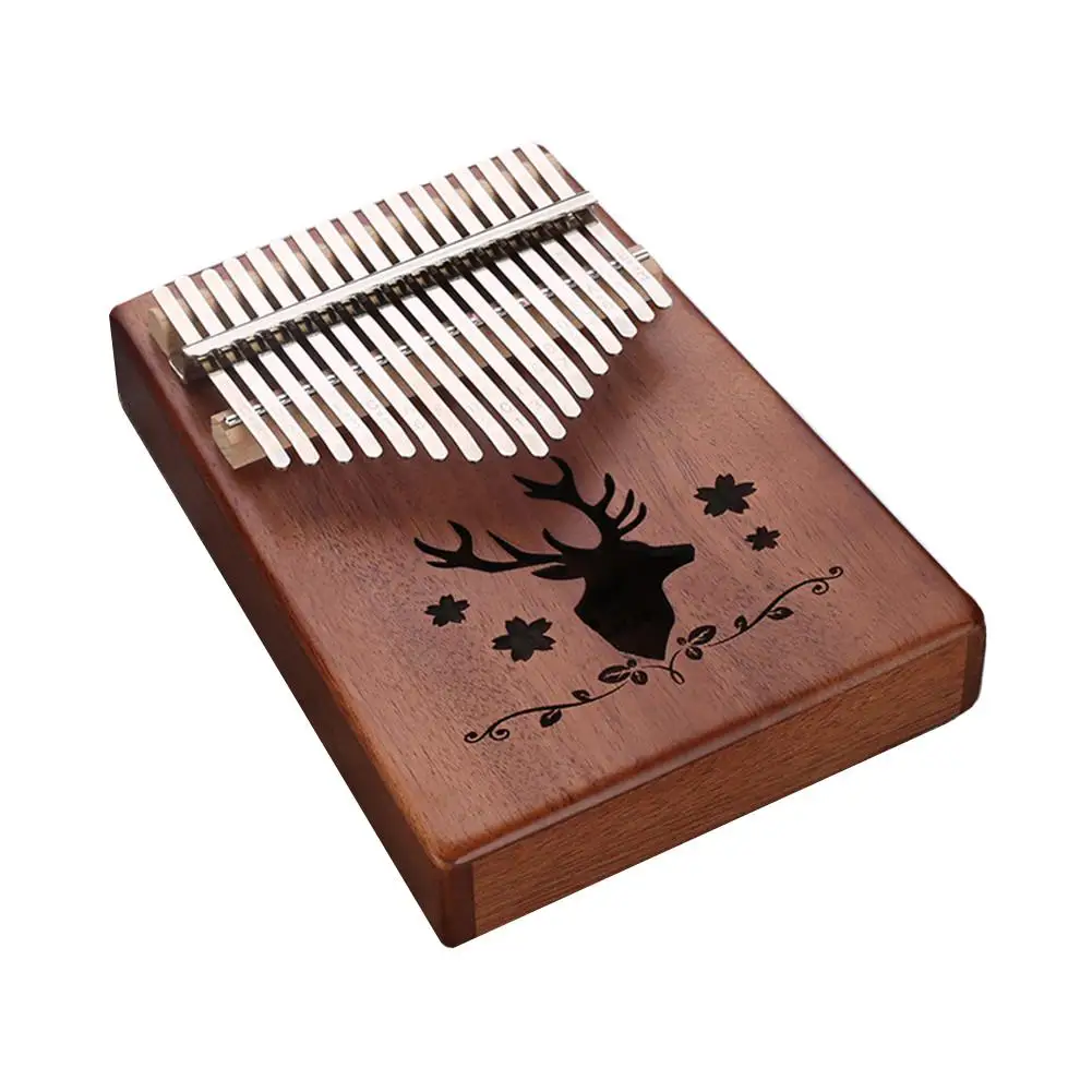 Клавиатура Kalimba Mbira с 17 клавишами Пальчиковый пианино олень цветок из красного