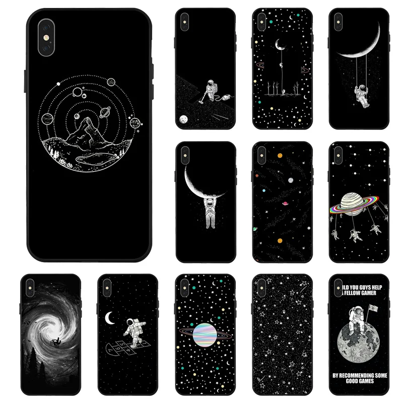 Чехол Space Moon для iPhone XR XS Max X 11 Pro чехлы с рисунком чехол телефона 7 8 6S 6 Plus SE 2020 12 мини