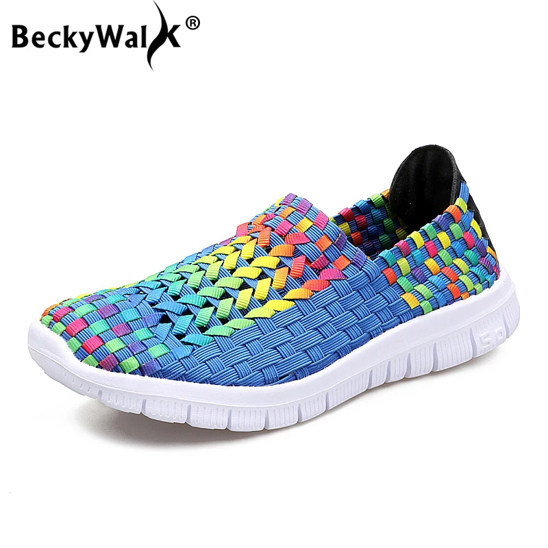 BeckyWalk Летняя женская обувь с вырезами женские разноцветные дышащие лоферы