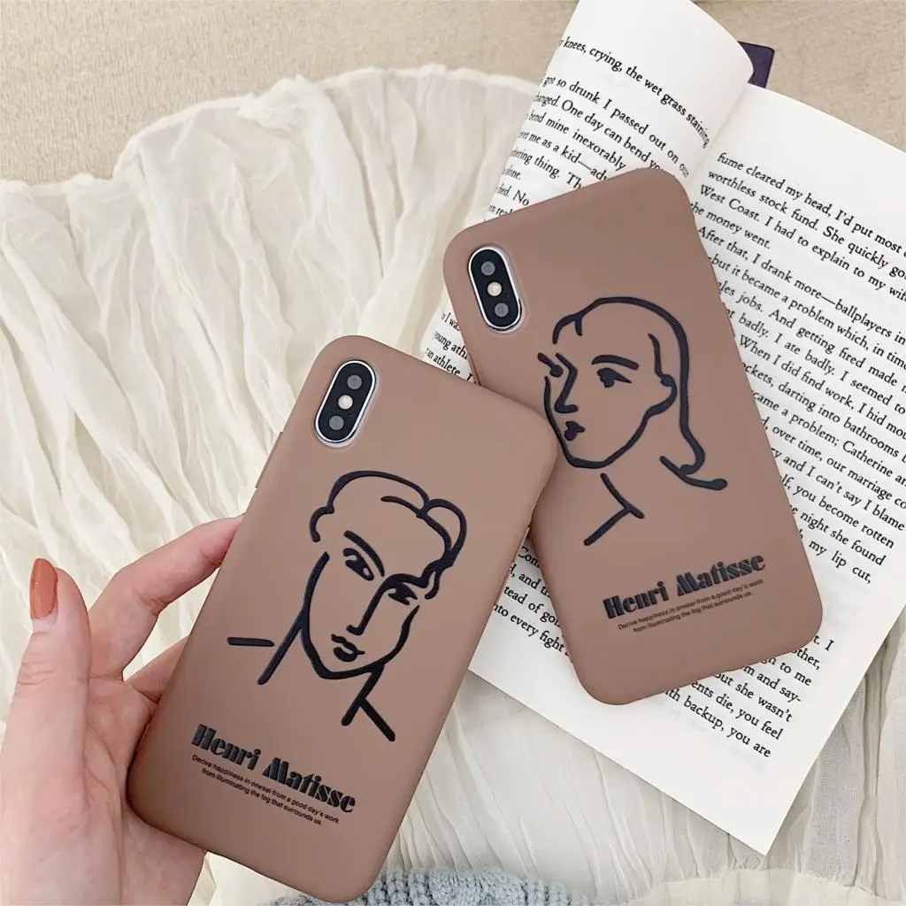 Line art Lovers Phone Чехол для iPhone 6 S 7 8 Plus X XS Max XR henri matisse мягкие чехлы из ТПУ задняя крышка