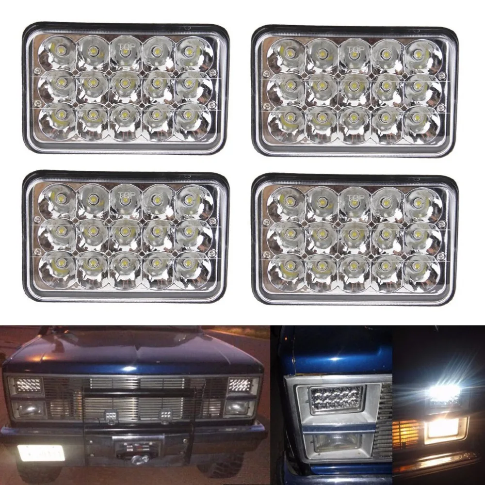 4x прямоугольный 4x6 дюймов светодиодный морской луч HID H4651 H4652 H4656 H4666 H6545 для Peterbilt