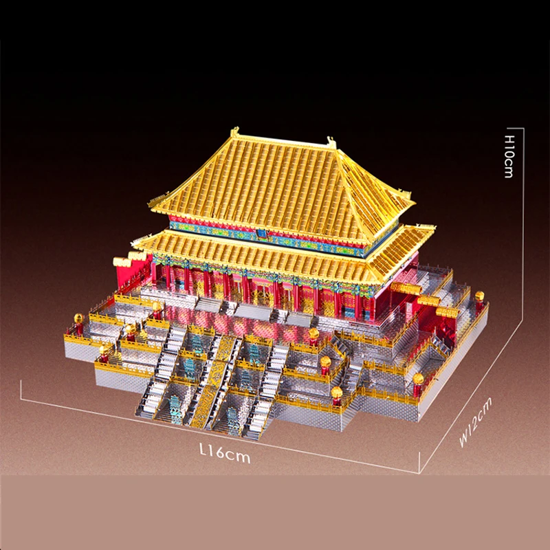 Металлическая 3d модель Piececool Зал Supreme Harmony Building лазерная вырезка Головоломка