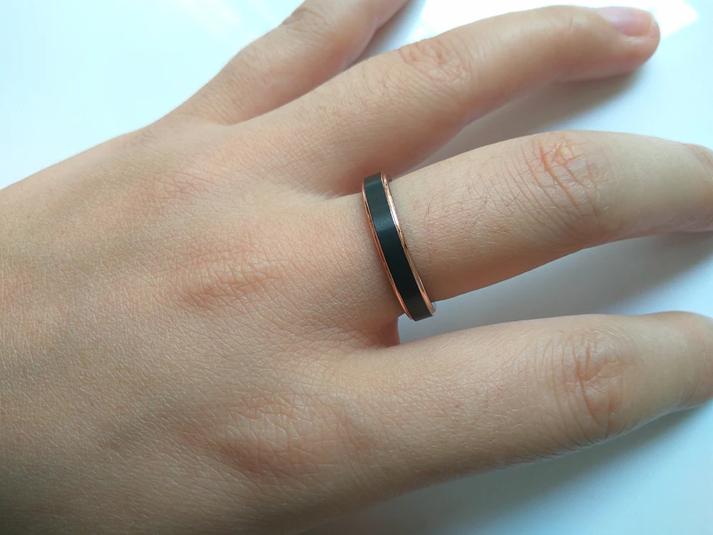 1 пара 4 мм Мужские и женские черные цвета розового золота вольфрамовые парные