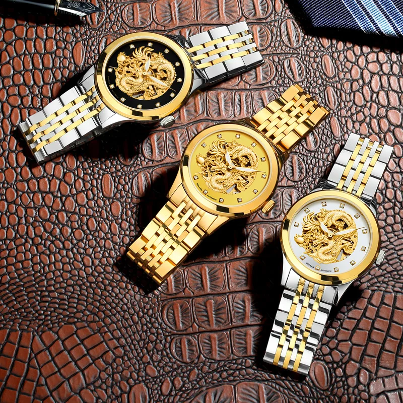 Новое прибытие SOLLEN скелет часы Топ Бренд роскошные золотые для мужчин полностью