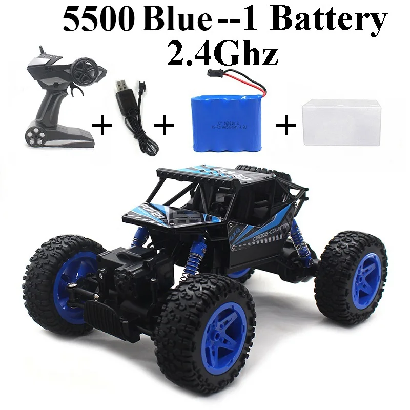 1:16 машинка на радиоуправлении 4WD 2,4 Ghz Рок Гусеничный пульт дистанционного управления игрушки машины на радиоуправлении игрушки для детей 5500 - Цвет: 5500-Blue-Set-1