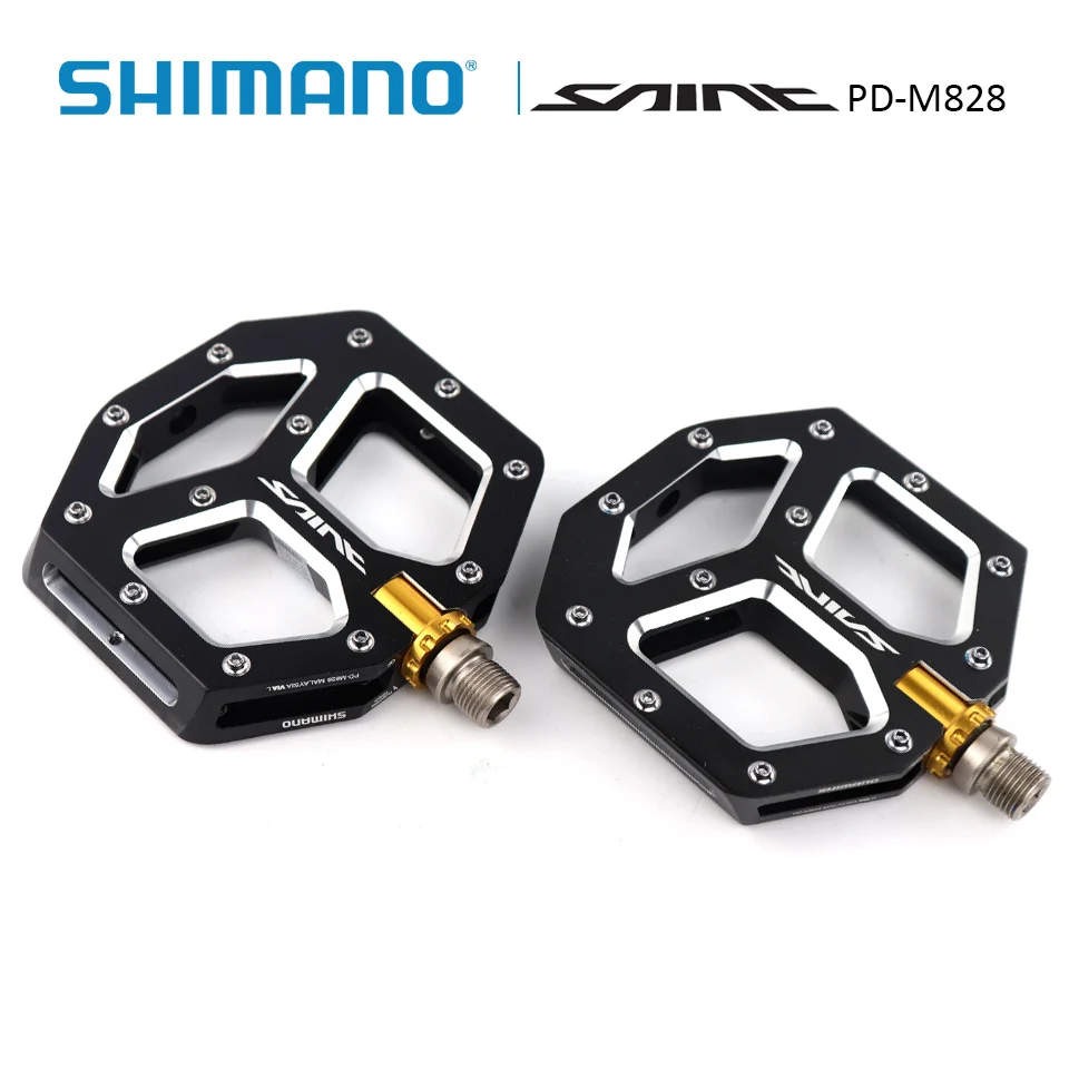 Плоская педаль SHIMANO, PD-M828, идеально подходит для спуска или ФРИРАЙДА, педаль для горного велосипеда Shimano, оригинальные товары, Аксессуары для велосипеда