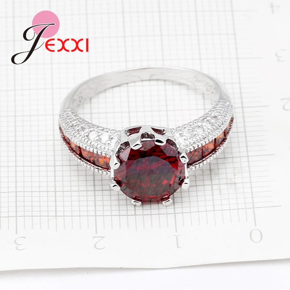 Новое поступление сверкающих Большой Красный кубического циркония элегантный 925