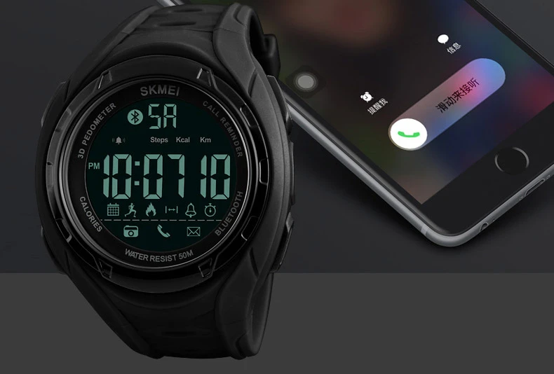 SKMEI Bluetooth Smart часы Шагомер калорий Открытый Спортивные часы Для мужчин модные Наручные часы для IOS Android Relogio Masculino