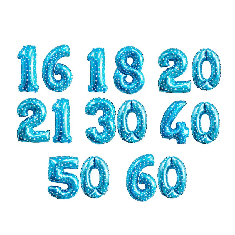 Blue 16th 18th 21th 30th 40th 50th шарики ко дню рождения розовое золото баллон номер Baloon День Рождения украшения для взрослых юбилеи - Цвет: Blue