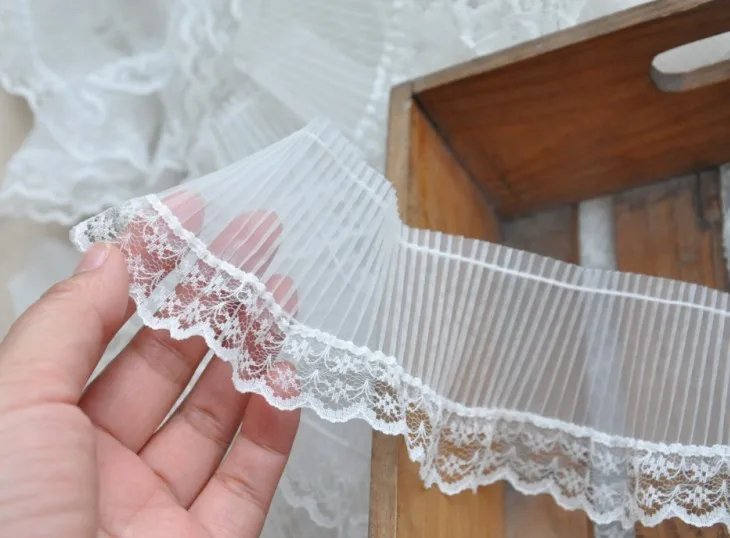 

Wholesale White ruffle lace trim ribbon ,free shipping