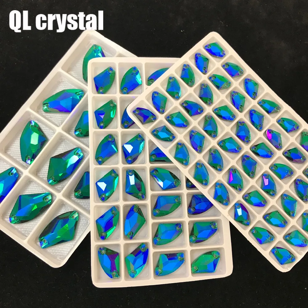 Все размеры цвет AB AX кристалл стразы пришитые на плоскую заднюю часть стекло для