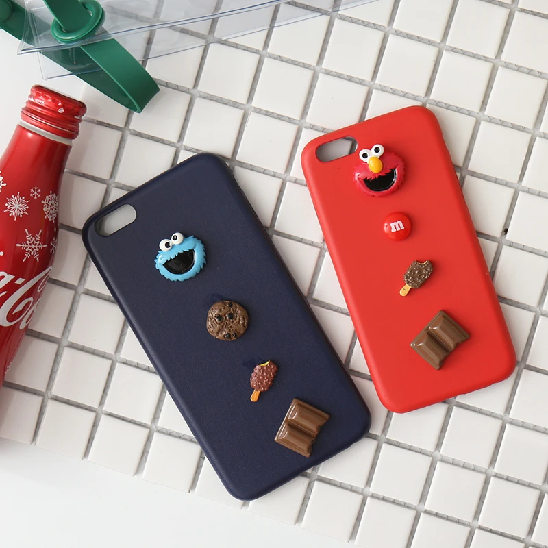 Мягкий кожаный чехол для iPhone 6, 6s, 7, 8 plus, 5, 5S, SE, 10 X, XR, XS MAX, 3D, с изображением улицы Сезам, милый мультяшный, Роскошный чехол для телефона