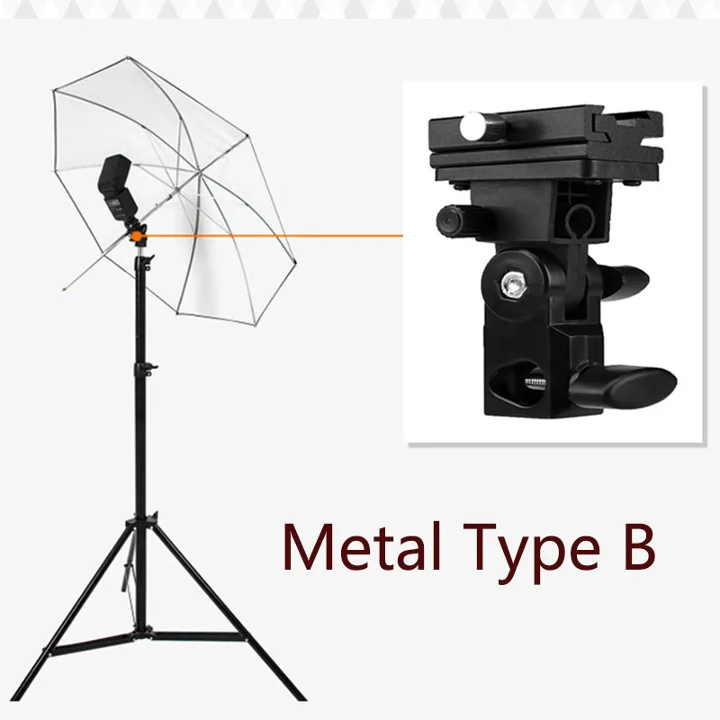 Metal Type B Godox мягкий зонтик светоотражающий зонтик вспышка двухслойный черный белый/черный серебристый/белый/многофункциональный зонтик для фотографии - Цвет: Metal Type B