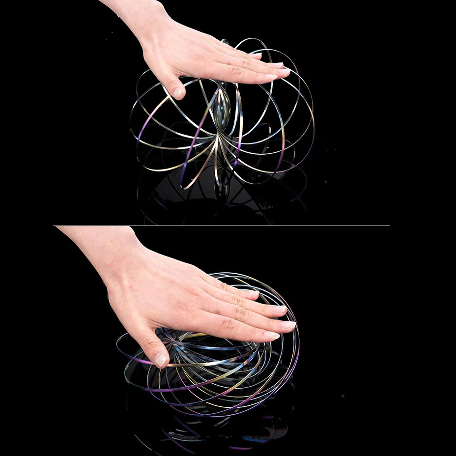 3D потока кольцо кинетическая Пружинные игрушки Spinner Металлический против