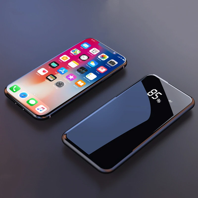 Беспроводное зарядное устройство Qi 10000 мАч для iPhone Samsung Xiaomi портативное с двумя