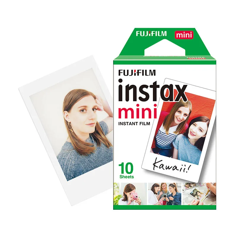 white Подлинная Fujifilm Instax Mini 8 9 цветная фотобумага 10 шт. для Fuji 9 8 7s 50 90 25 70 Share SP-2 SP-1 Liplay мгновенная камера - Цвет: white