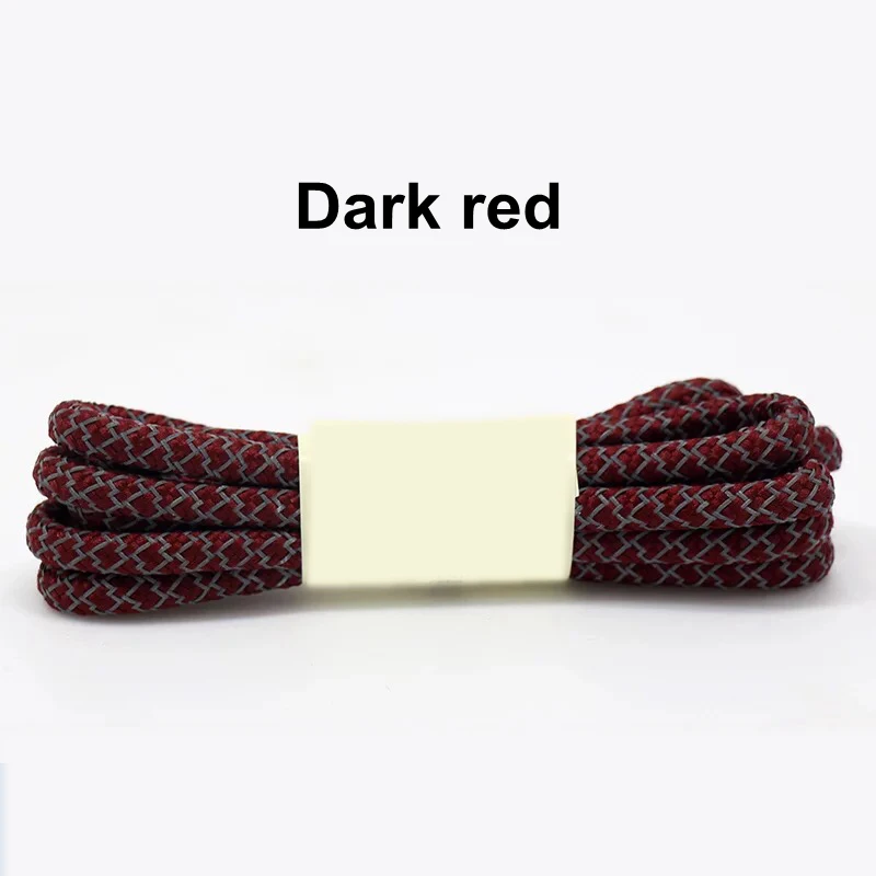 Dark red 1 пара 100/120/140/160 см флуоресцентные кроссовки шнурков спортивные шнурки 3 м отражающий круглый обувь на шнуровке кружева светлые шнурки - Цвет: Dark red
