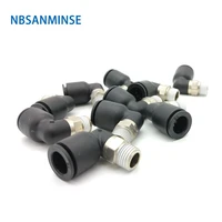 10pcslot pln m5 18 14 38 12 plastic pneumatic parts push in coupling air male elbow fitting quick connect sanmin