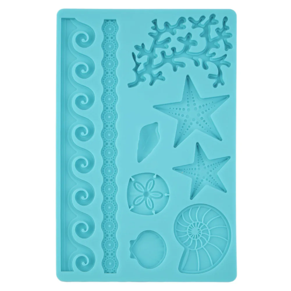 Seashell раковины волна звезда Помады Торт тиснение плесень Декор силиконовые формы