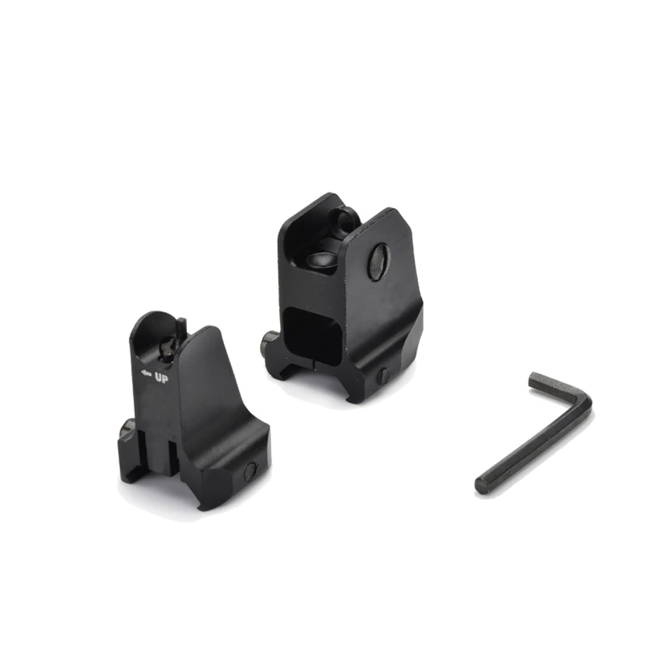 Tactical Fixed Front Rear Sight Streamline Design Standard AR15 Apertures Iron Sights BK Hunting accessories