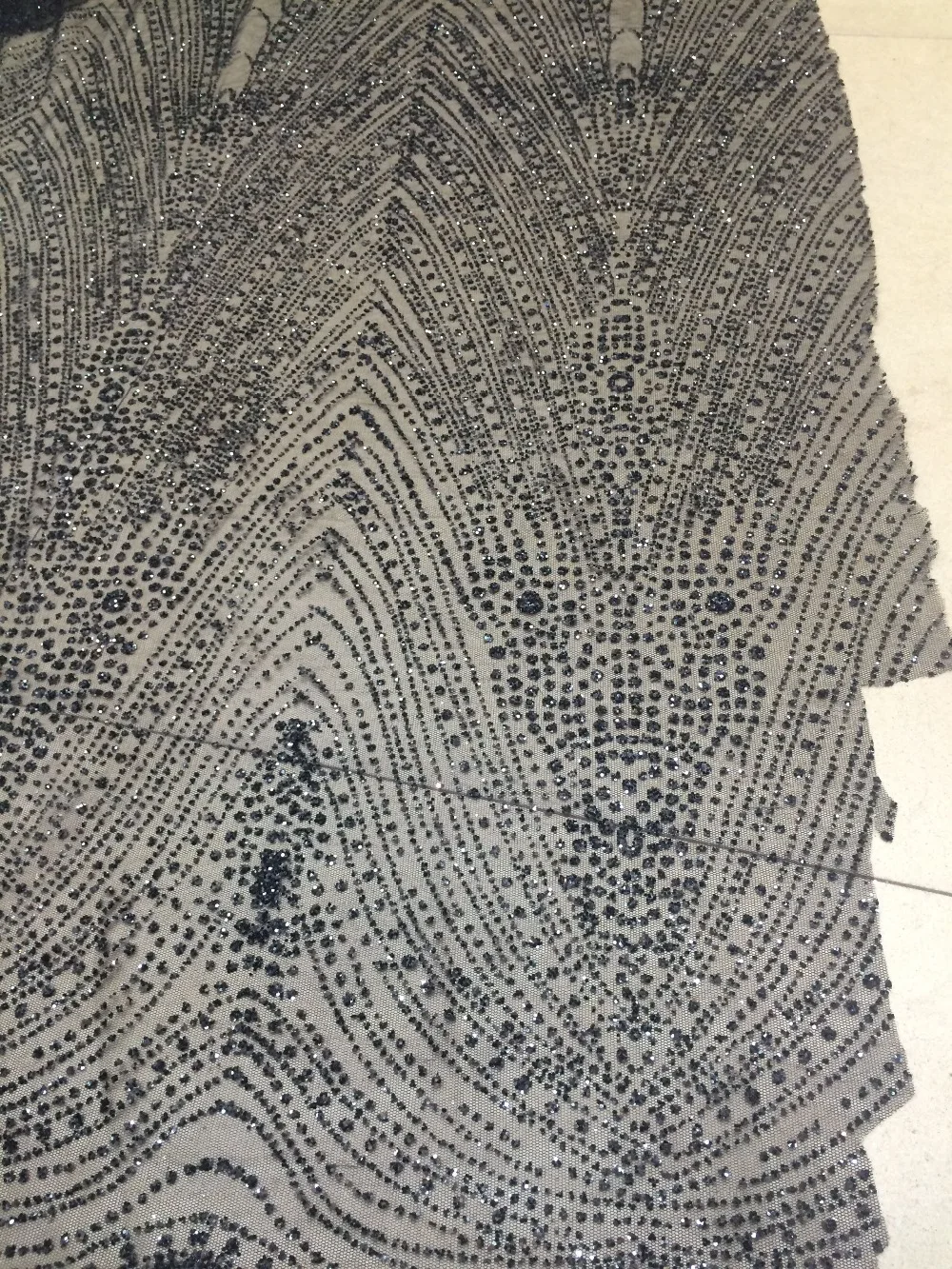 Супер качество 5 ярдов/партия черная блестящая кружевная ткань cici-52721-2 вышитое