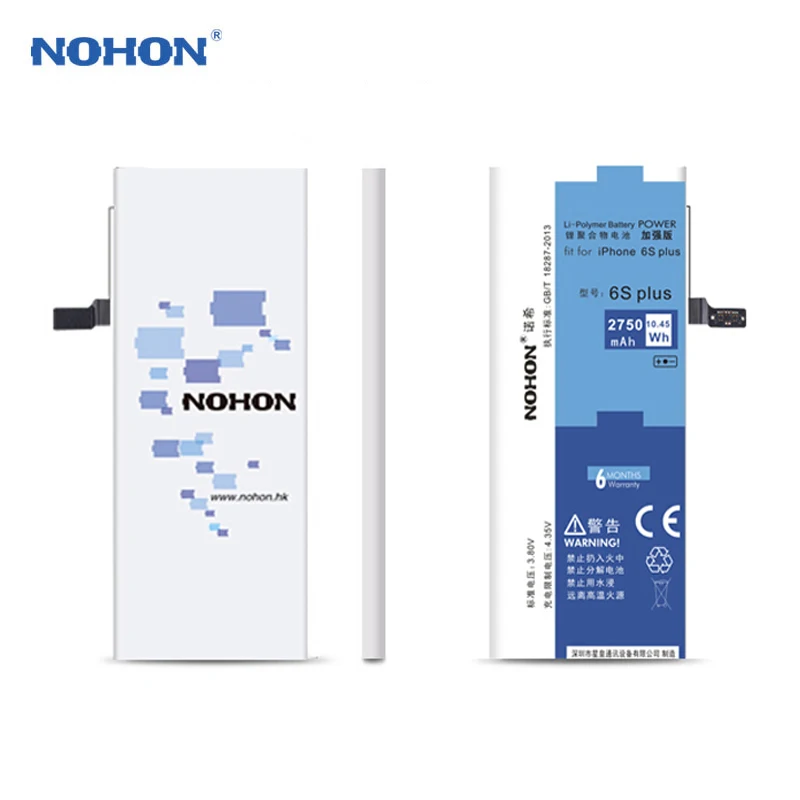 100% оригинал NOHON 2750 мАч встроенный аккумулятор для телефона iPhone 6S Plus 6sPlus 5