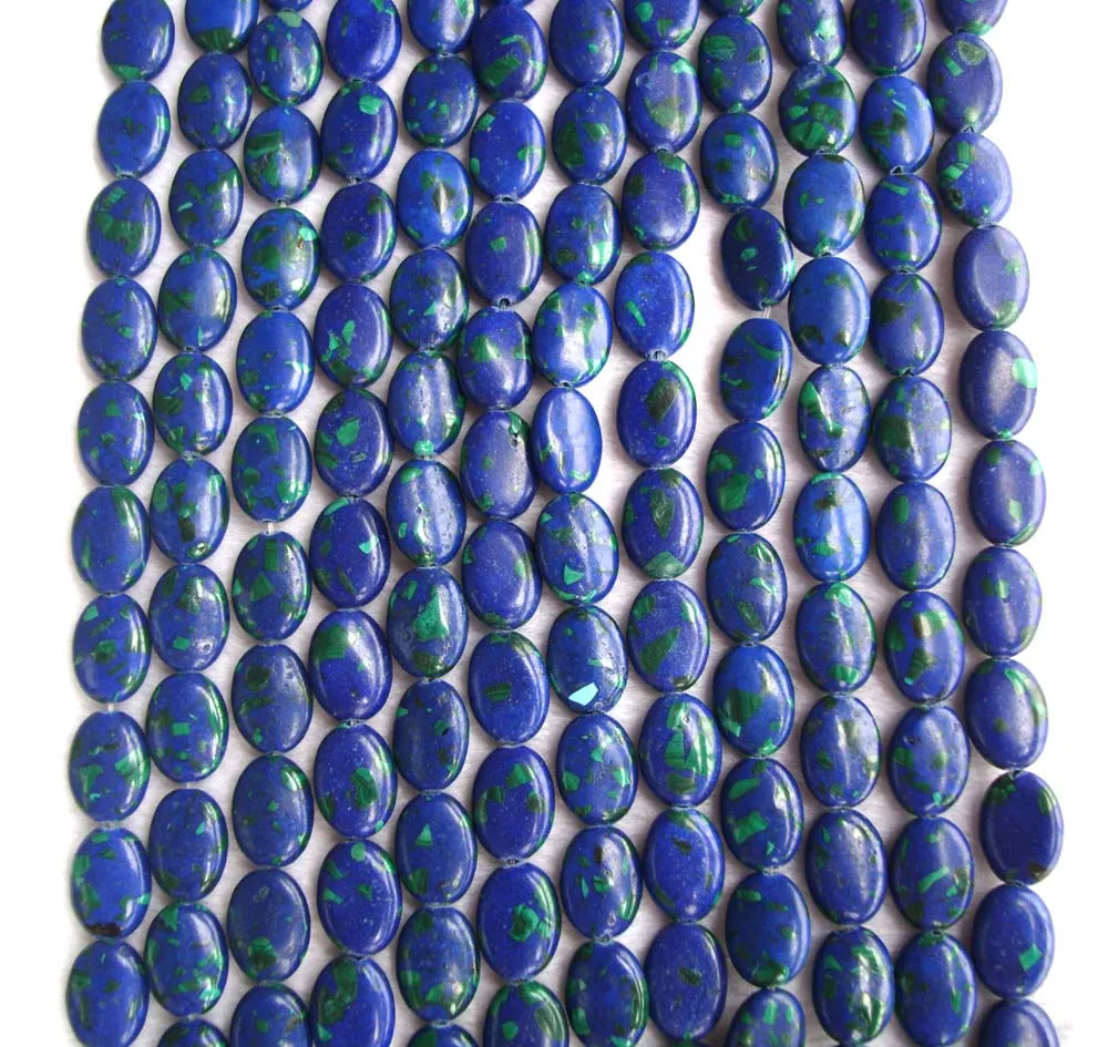 Плоские овальные бусины Azurite из Малахита свободные серьги-браслет | Украшения и