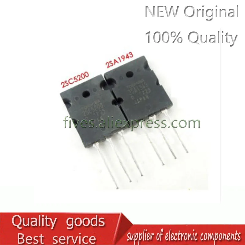 6 unids A1943 C5200 2SA1943 2SC5200 de audio par tubo 3 * + TO-3PL nuevo original | Электроника