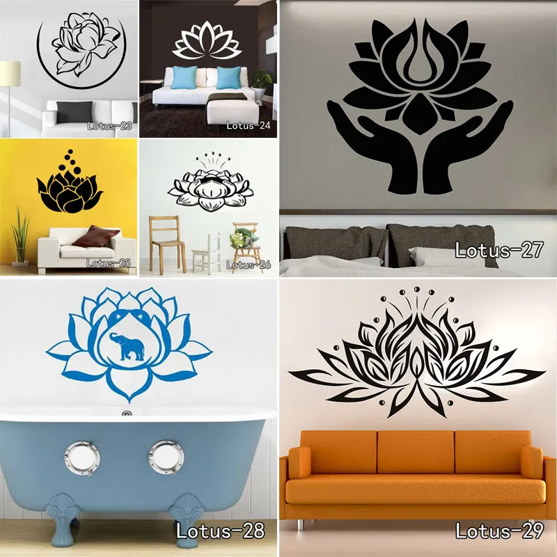 Индийские намастные слова религия наклейка на стену виниловый Лотос Йога Будда