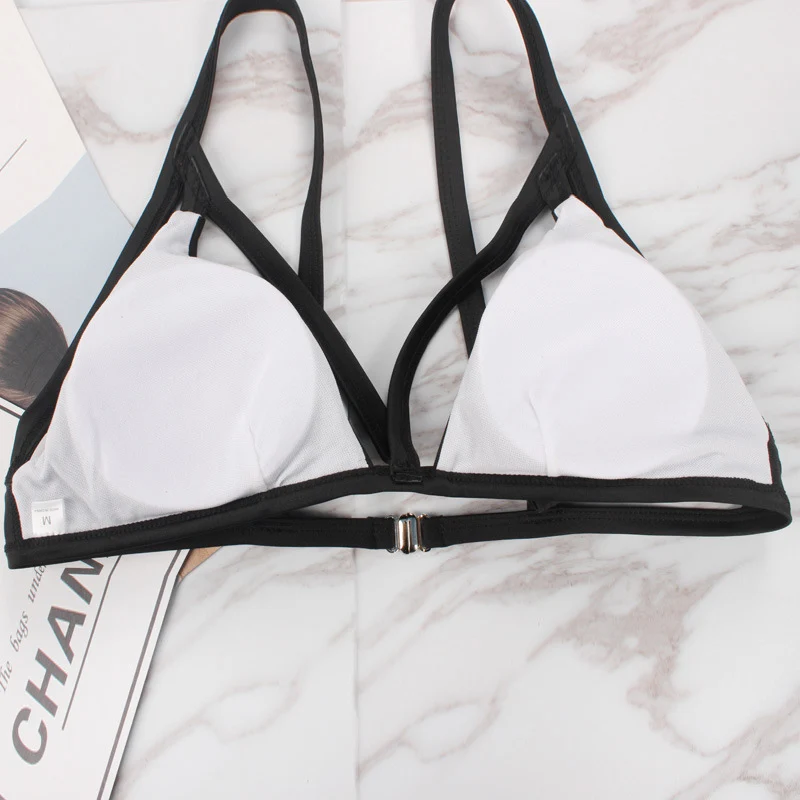 Sexy Womens Padded Triangle Bra lace up Bikini Set Bandage High Wasit Buttons Beach Swimsuit Bathing Suit Swimwear Beachwear | Женская