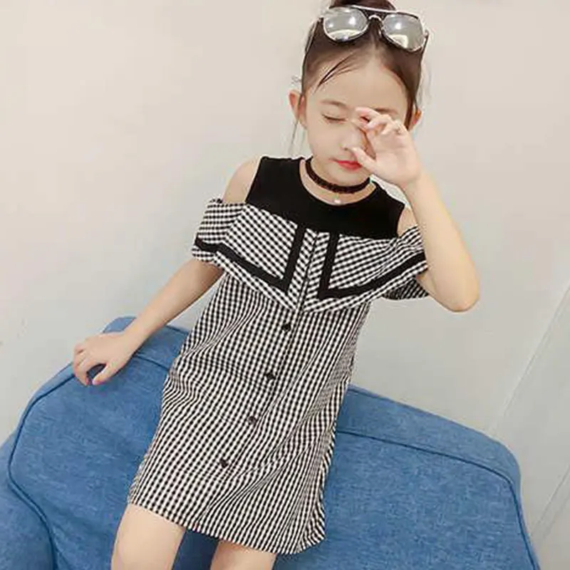 12 girls summer dresses 11 shoulder checker party christmas princess flower 10 dress | Детская одежда и обувь