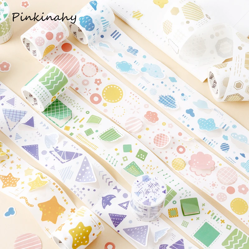 Милый геометрический коллаж пуля журнал набор декоративного скотча Васи Kawaii