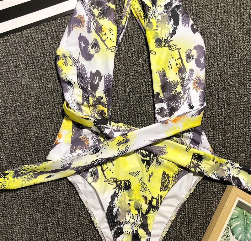 Halter leopard print women bikini 2019 micro Summer beach wear one piece swimsuit female Sexy swimwearbathing suit Monokini | Спорт и