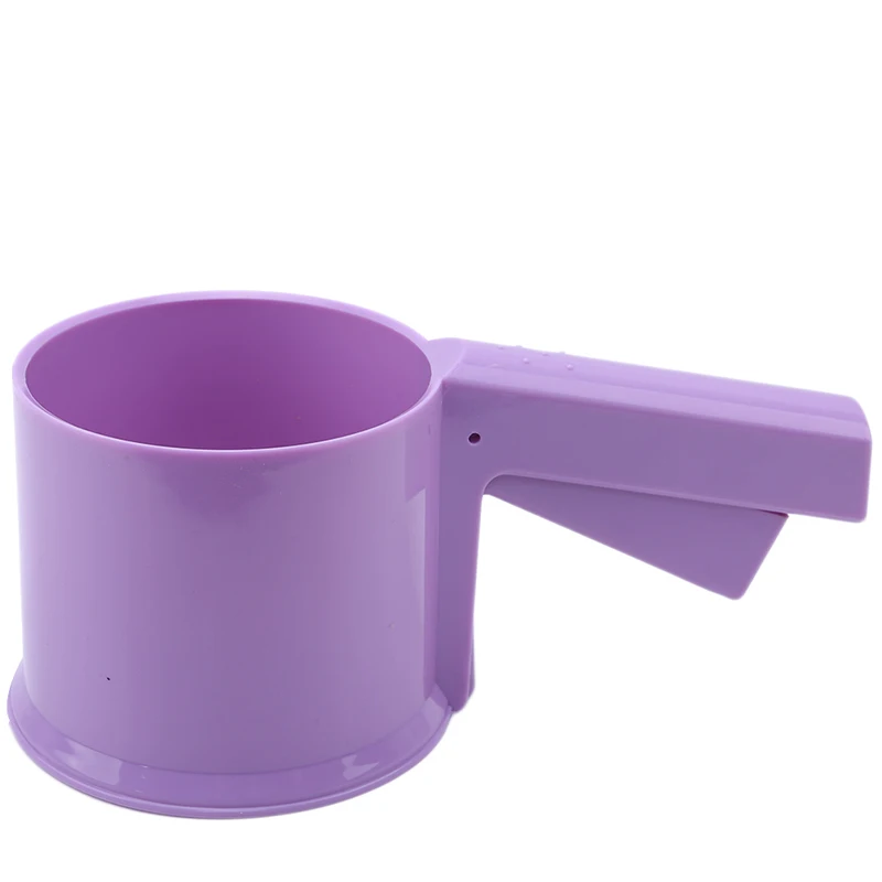 purple Инструменты для выпечки муки сито Пластиковая форма чашки механическое для муки сито порошок шейкер для сахара с ручным управлением - Цвет: purple